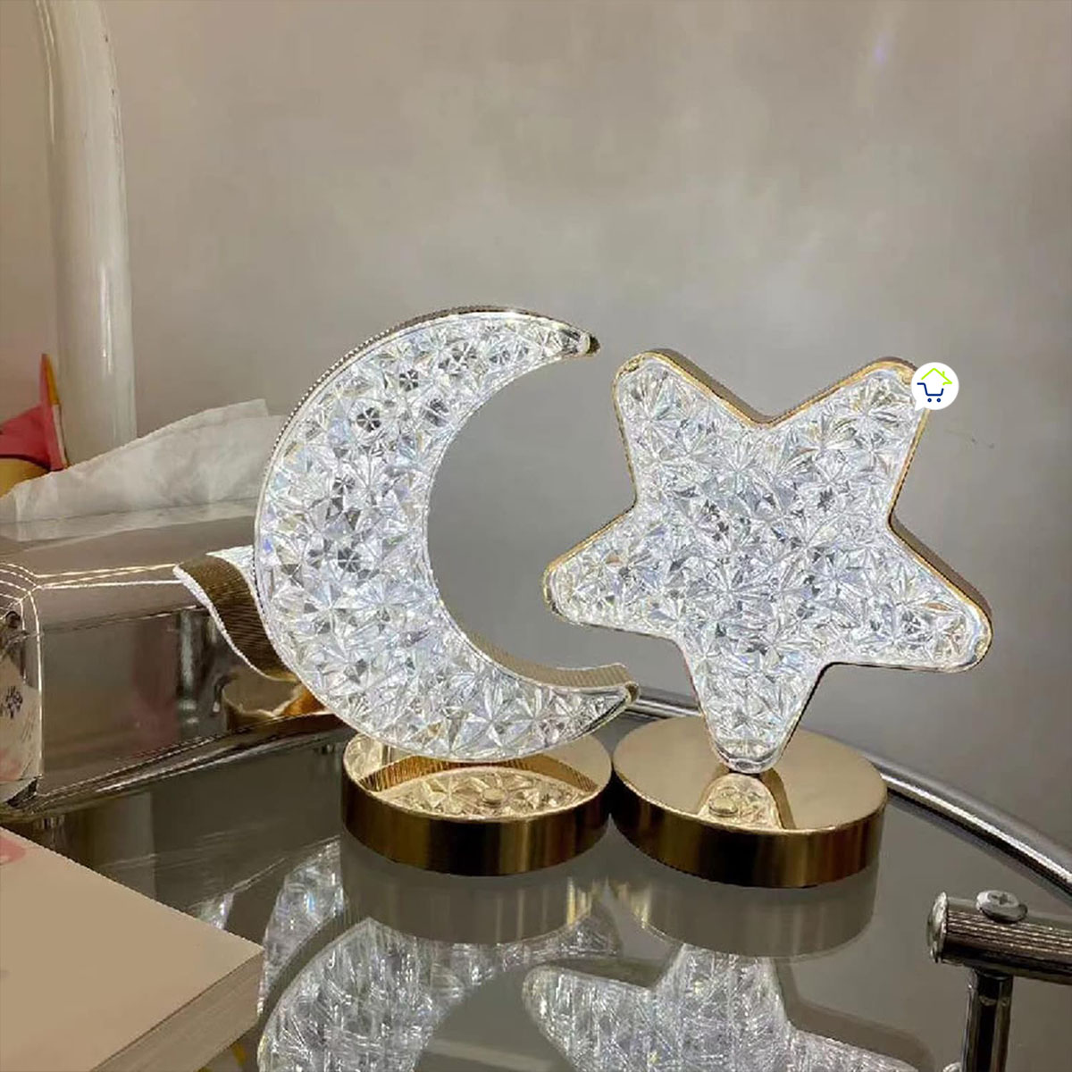 Lampara Tactil Efecto Cristal Mesa LCL